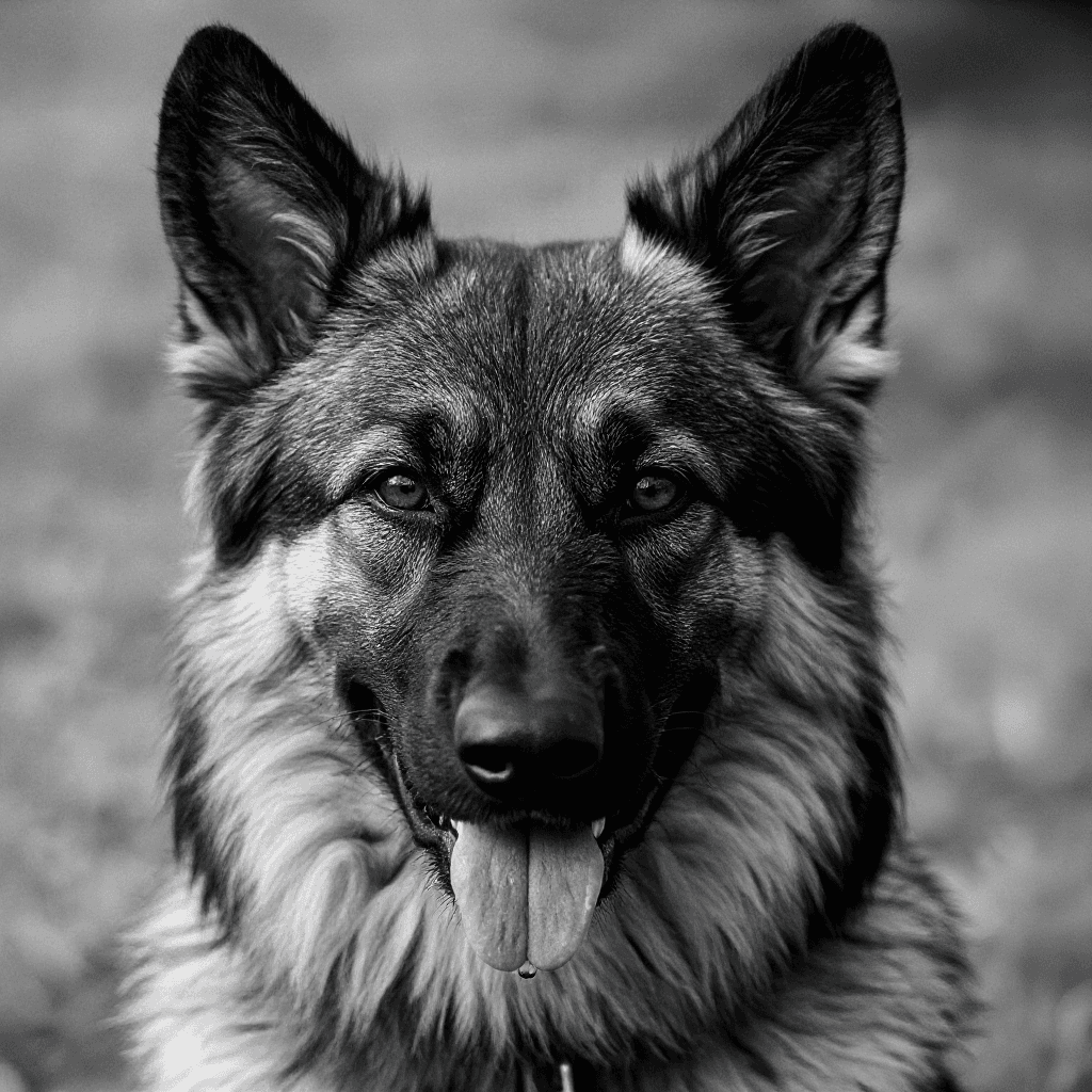 Monochrome German Shepherd - After