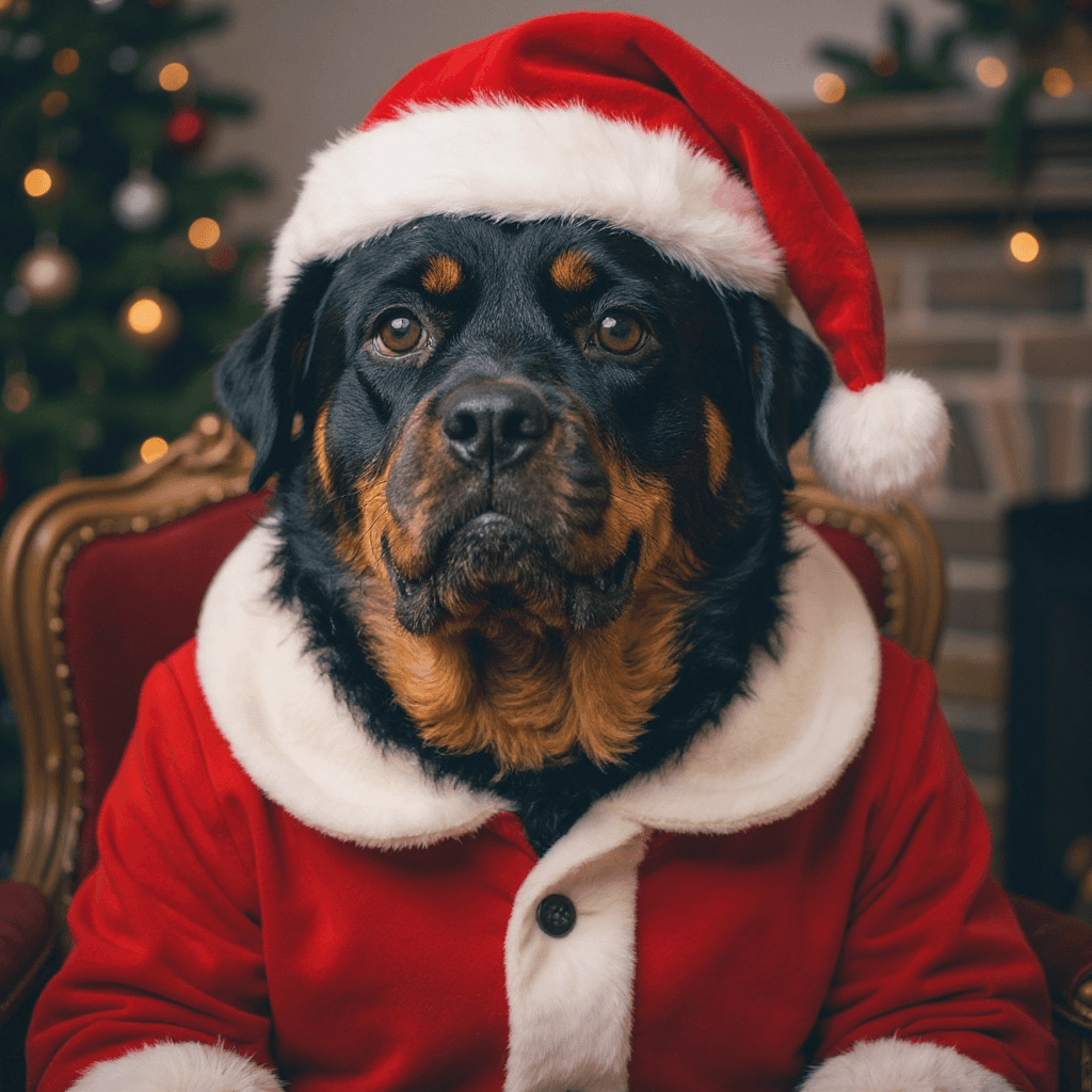 Rottweiler Santa - After